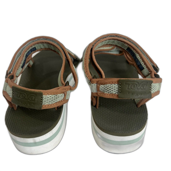 Teva Women's Flatform Universal Mesh Sandals Green Platform Sandals Size 10 - Picture 3 of 8